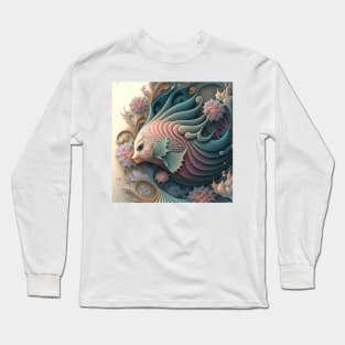 A Fractal Design in a Fish Motif Long Sleeve T-Shirt